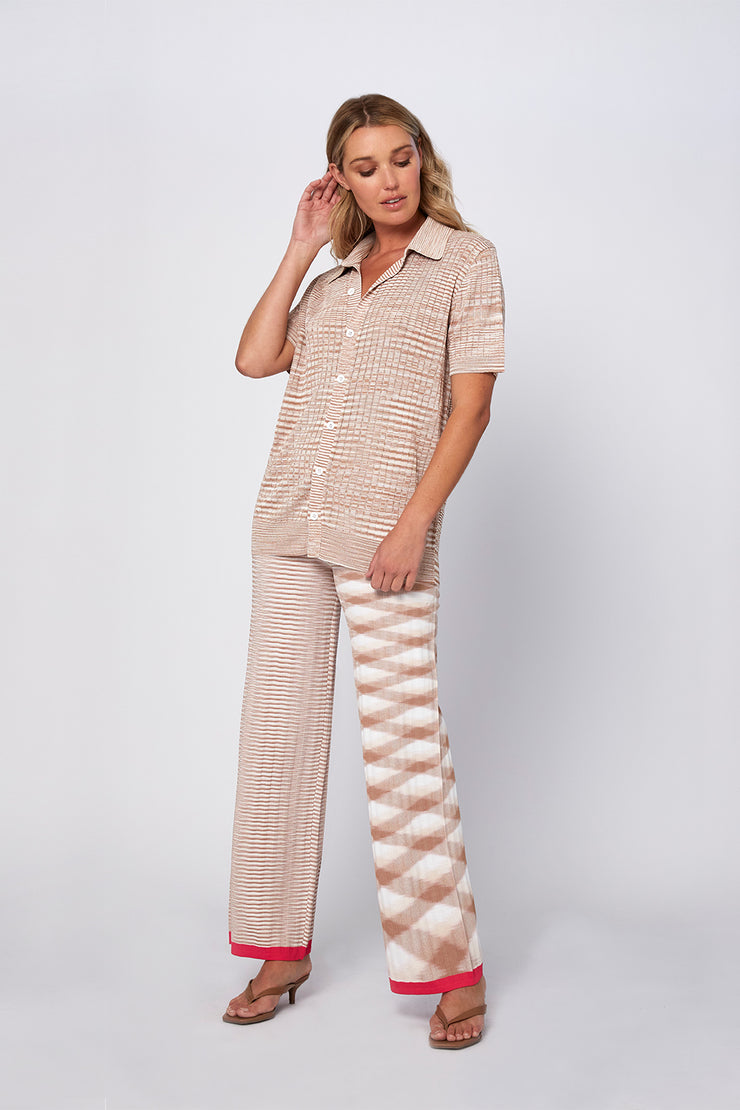 Marle Knit Sun Shirt - Nude Marle