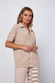 Marle Knit Sun Shirt - Nude Marle