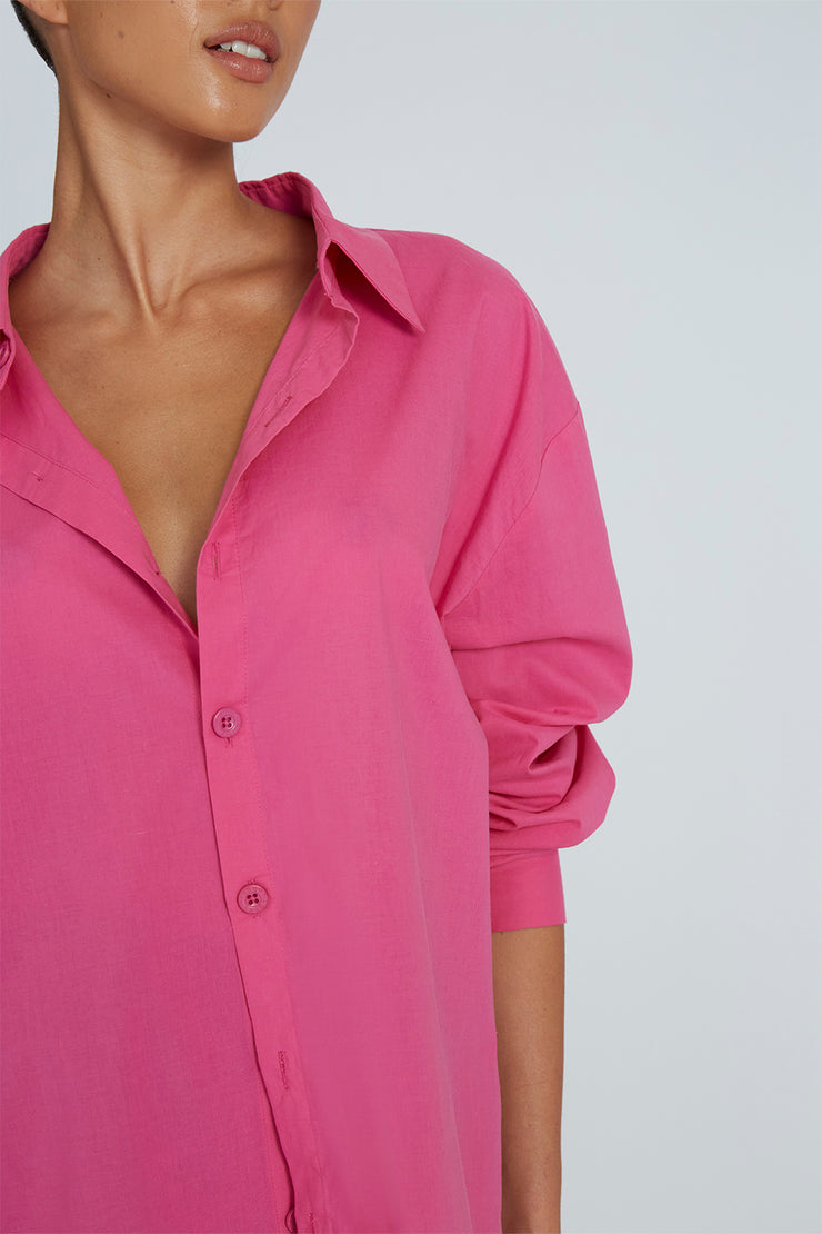 Mason Cotton Shirt | Final Sale - Deep Pink
