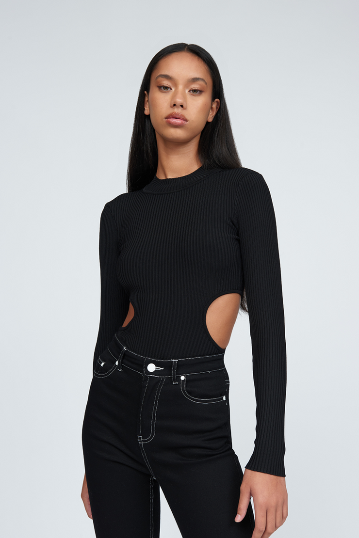 Maya Sleeve Knit Top | Final Sale - Black