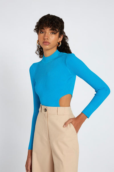 Maya Sleeve Knit Top | Final Sale - Electric Blue