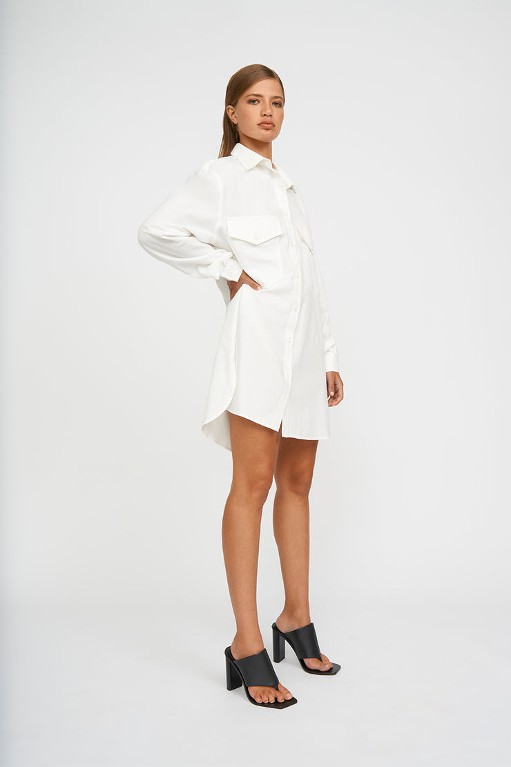 The Mya Shirt Dress | Final Sale - Ivory