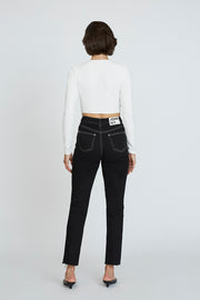 Amara Rib Sleeve Top - Ivory | Final Sale