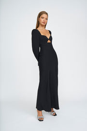 Olivia Strap Back Full Length Dress | Final Sale - Black