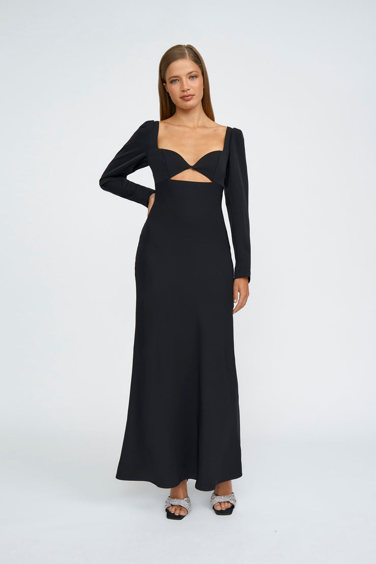 Olivia Strap Back Full Length Dress | Final Sale - Black