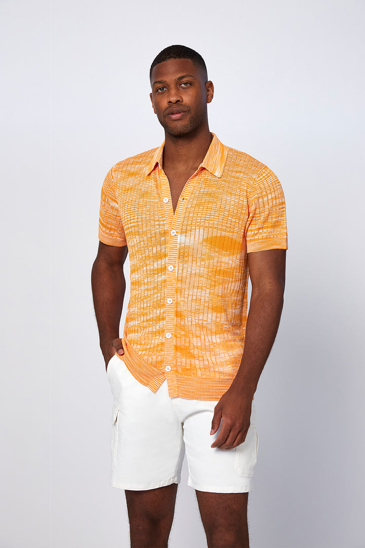 Marle Knit Sun Shirt - Mandarin Marle