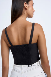 Panelled Bustier Top | Final Sale  - Black