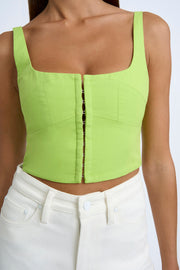Panelled Bustier Top | Final Sale  - Lime