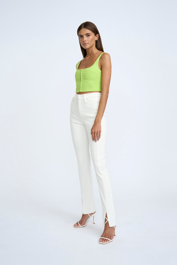 Panelled Bustier Top | Final Sale  - Lime