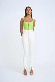 Panelled Bustier Top | Final Sale  - Lime