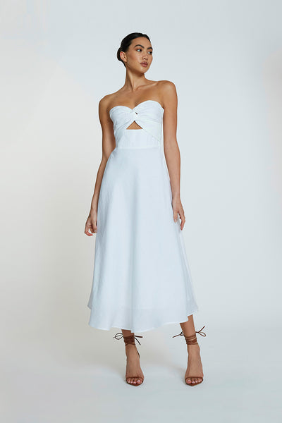 Penelope Strapless Midi Dress | Final Sale - Ivory