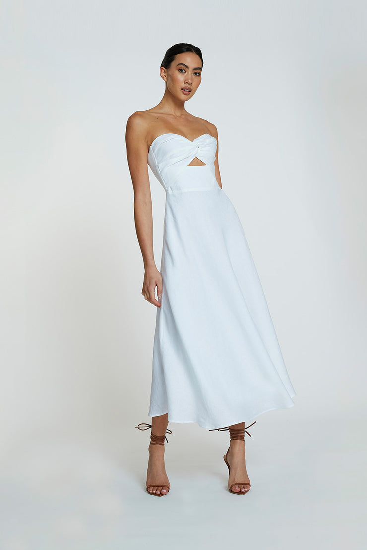 Penelope Strapless Midi Dress | Final Sale - Ivory