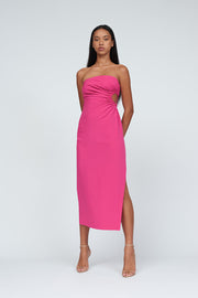 Selena Strapless Dress | Final Sale - Hot Pink