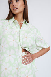 Poolside Sun Shirt | Final Sale  - Lime Floral
