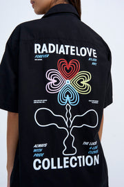 Radiate Love Flower Shirt | Final Sale  - Black