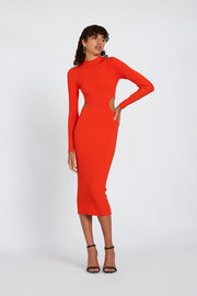 Raine Knit Midi Dress | Final Sale - Orange