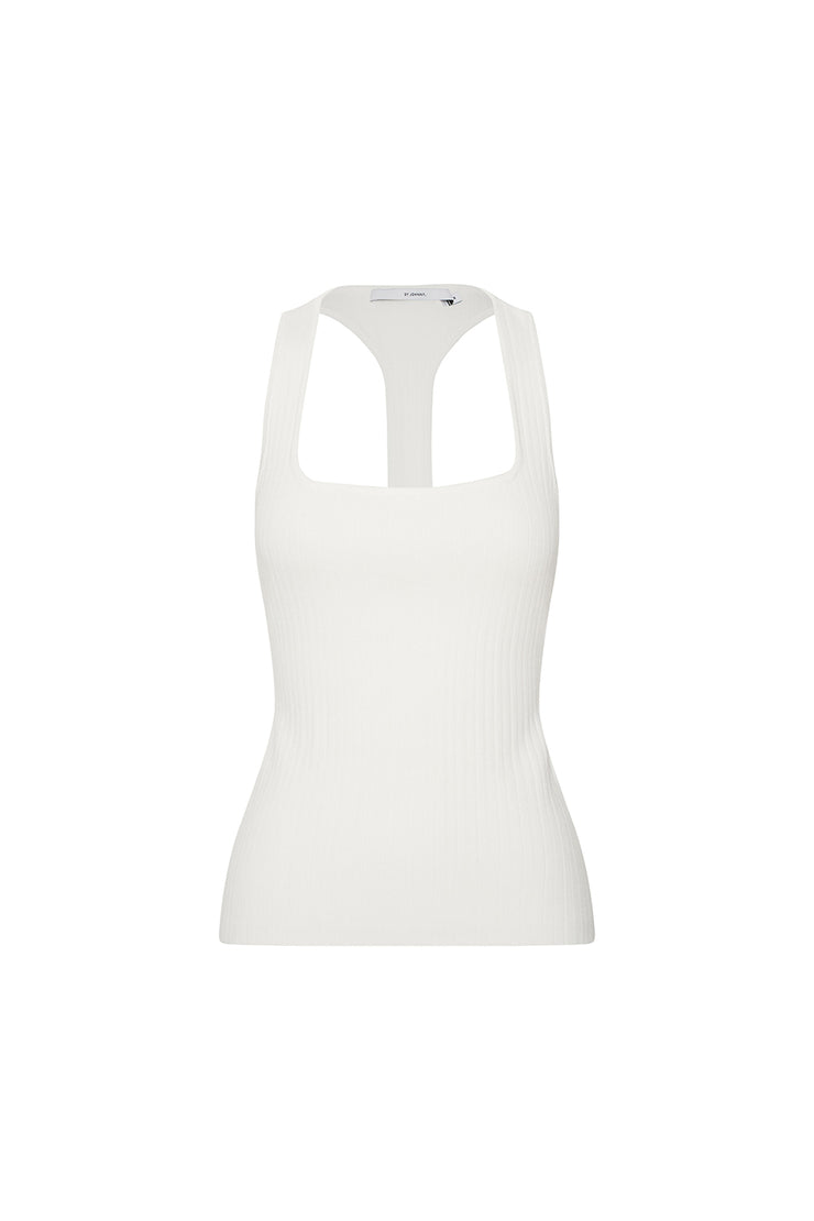 Rey Racer Rib Tank | Final Sale - Ivory