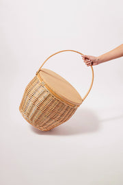 Round Picnic Cooler Basket | Final Sale - Natural