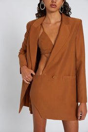 Roxanna Blazer Dress | Final Sale - Brown