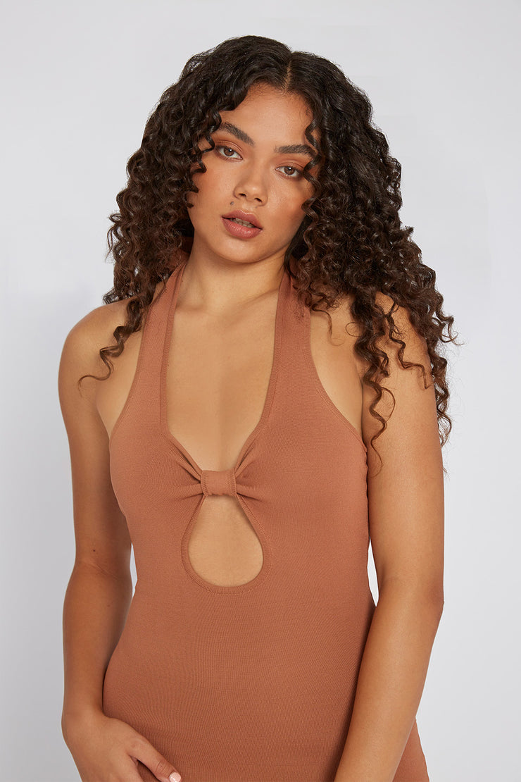 Scarlette Knit Midi Dress | Final Sale - Burnt Caramel