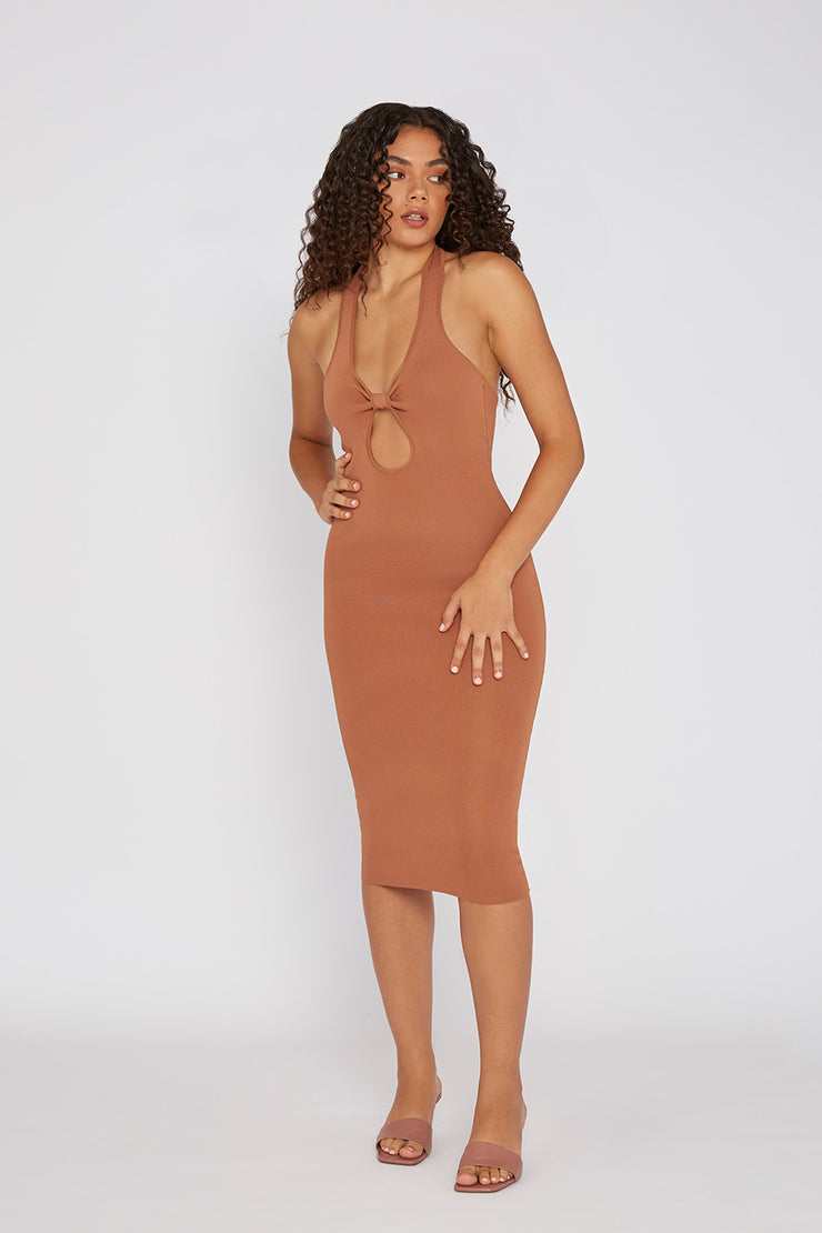 Scarlette Knit Midi Dress | Final Sale - Burnt Caramel