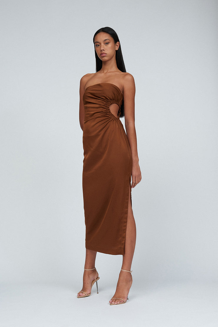 Selena Strapless Dress | Final Sale  - Coffee