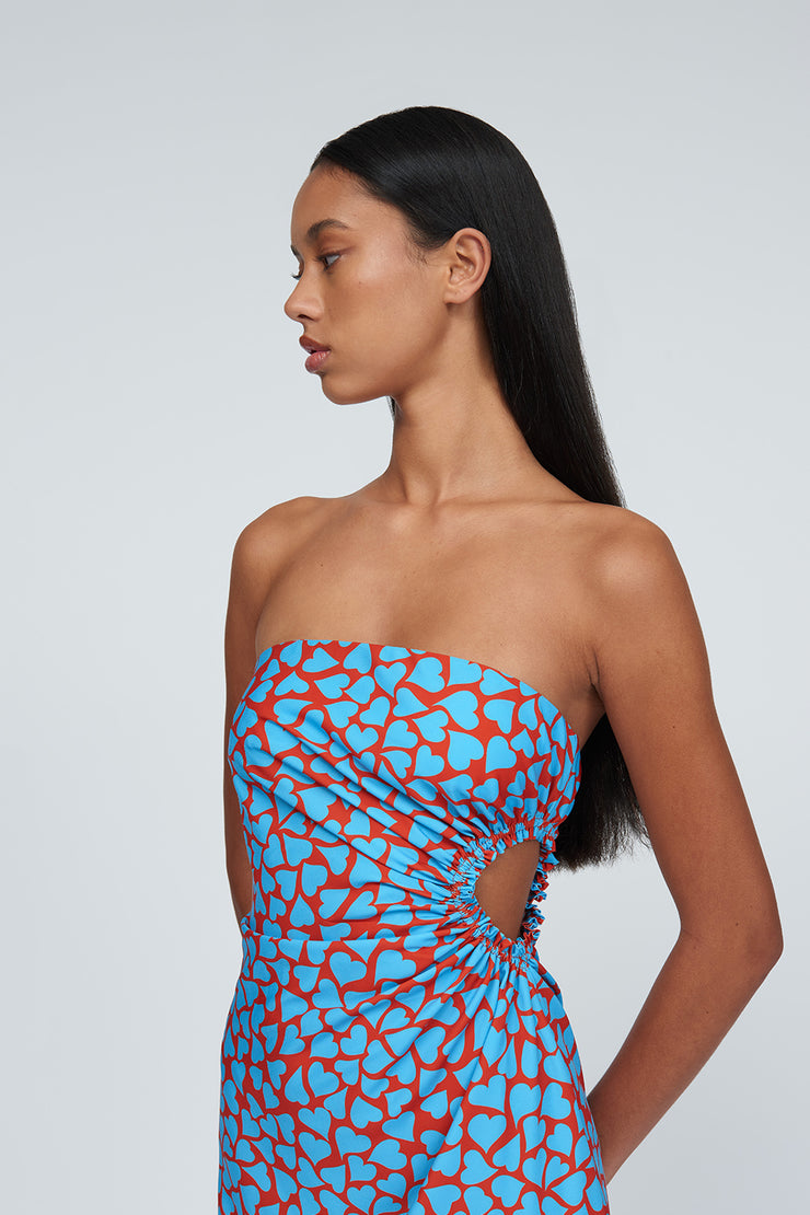 Selena Strapless Dress | Final Sale - Blue Tangerine