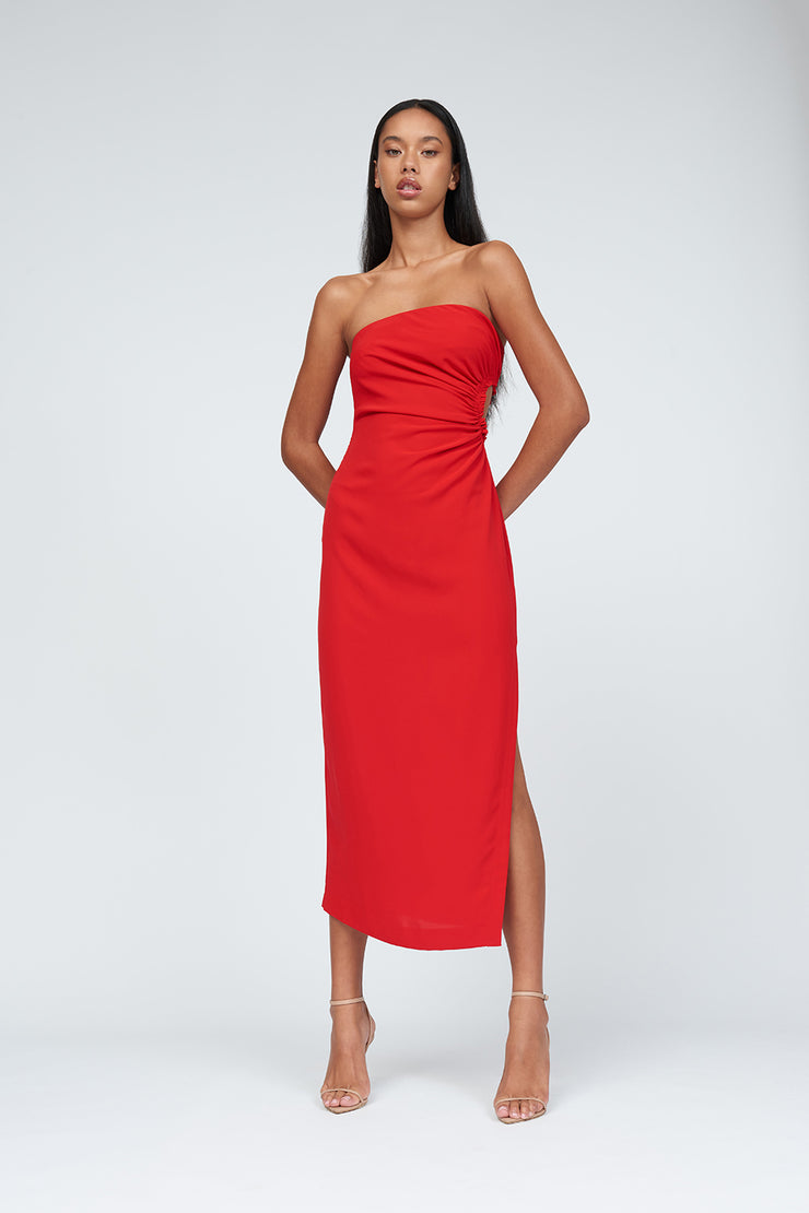 Selena Strapless Dress - Red