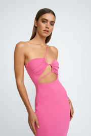 Siya Slice Gather Dress | Final Sale - Fuschia Pink
