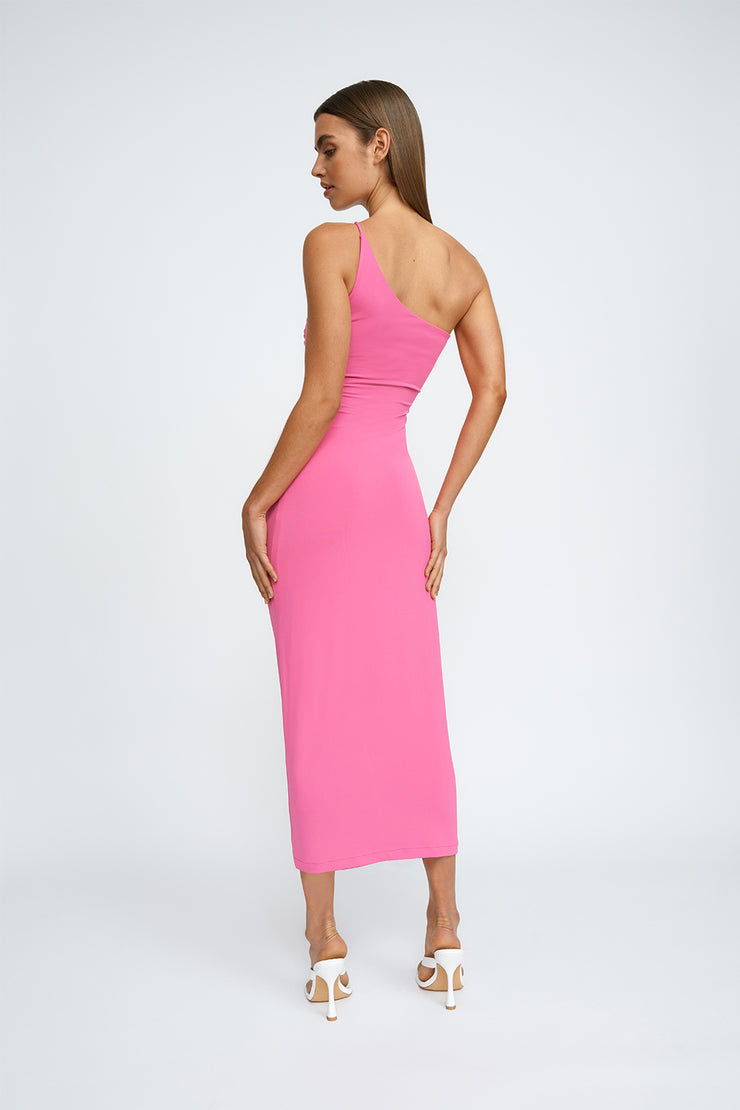 Siya Slice Gather Dress | Final Sale - Fuschia Pink