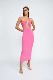 Siya Slice Gather Dress | Final Sale - Fuschia Pink