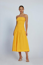 Skyler Strapless Sun Dress | Final Sale - Orange