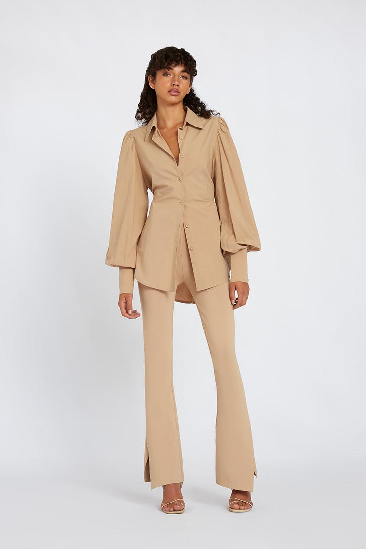 Sliced Flare Knit Pant Tall Leg | Final Sale - Camel