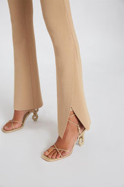 Sliced Flare Knit Pant Tall Leg | Final Sale - Camel