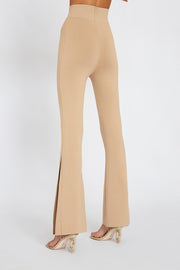 Sliced Flare Knit Pant Tall Leg | Final Sale - Camel