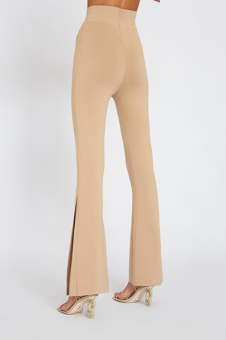Sliced Flare Knit Pant Tall Leg | Final Sale - Camel