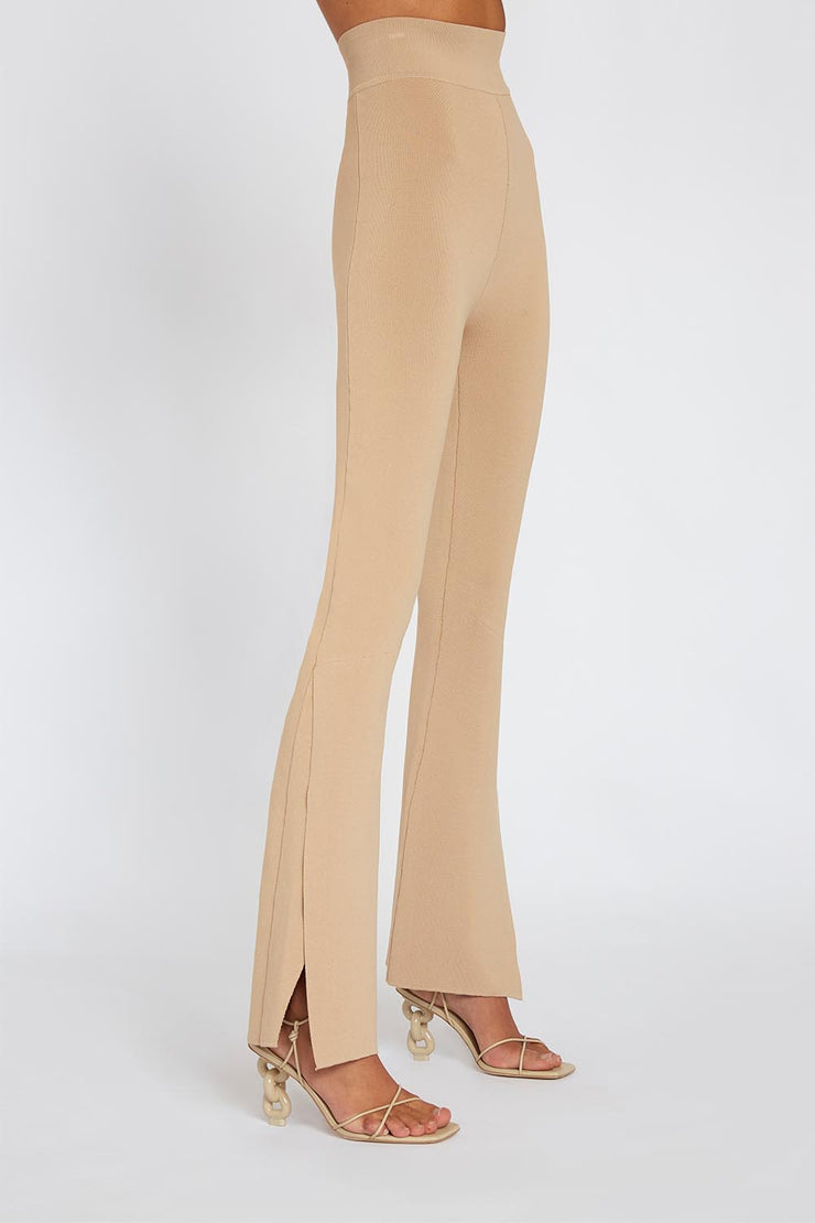 Sliced Flare Knit Pant Tall Leg | Final Sale - Camel