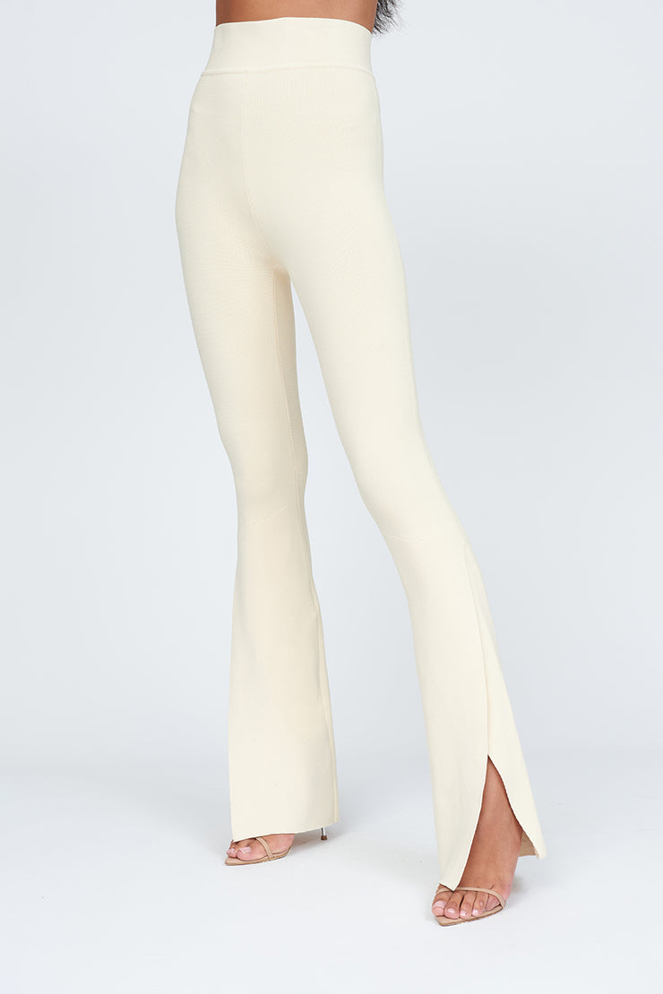 Sliced Flare Knit Pant Tall Leg | Final Sale - Creme