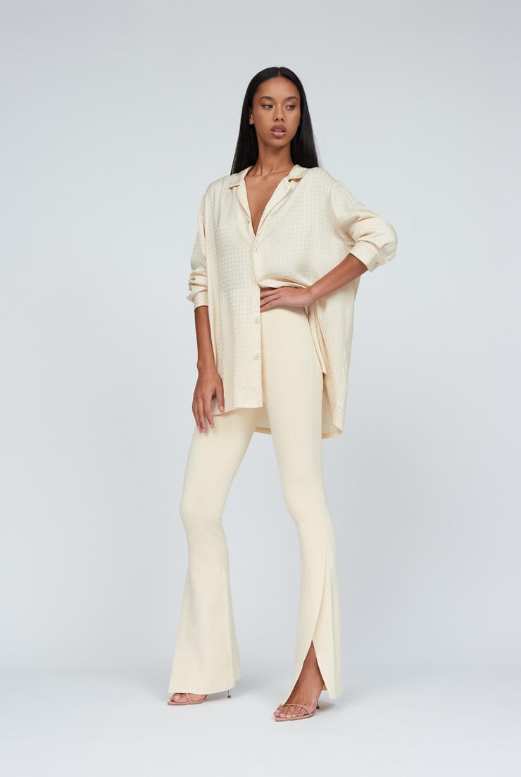 Sliced Flare Knit Pant Regular Leg | Final Sale - Creme