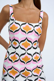 Solange Linen Mini Shift Dress | Final Sale  - Orange Pink Ivory Black