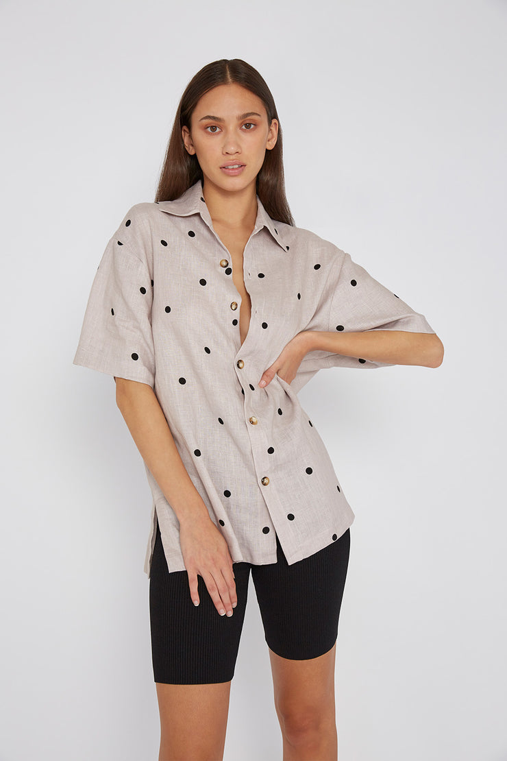 Spot Linen Shirt | Final Sale