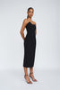 Strapless Wave Midi Dress - Black