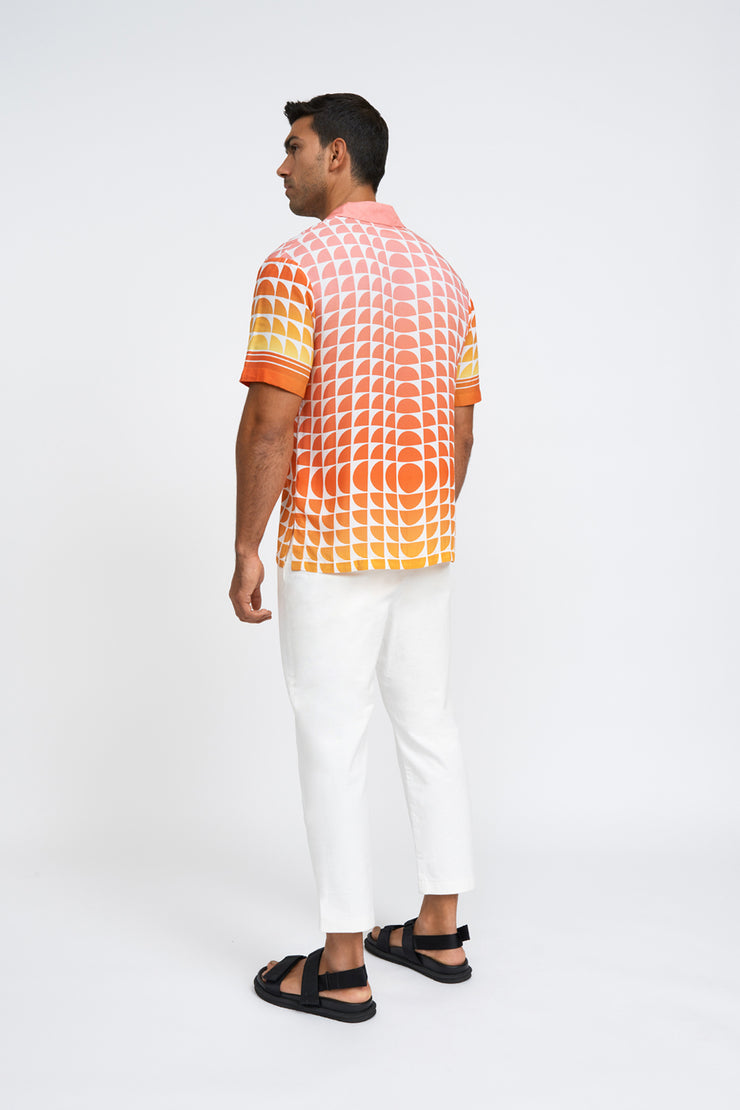 Straw Check Sun Shirt | Final Sale - Orange Pink Yellow