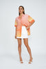 Straw Check Sun Shirt | Final Sale - Orange Pink Yellow