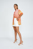 Straw Check Sun Shirt | Final Sale - Orange Pink Yellow
