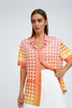 Straw Check Sun Shirt | Final Sale - Orange Pink Yellow