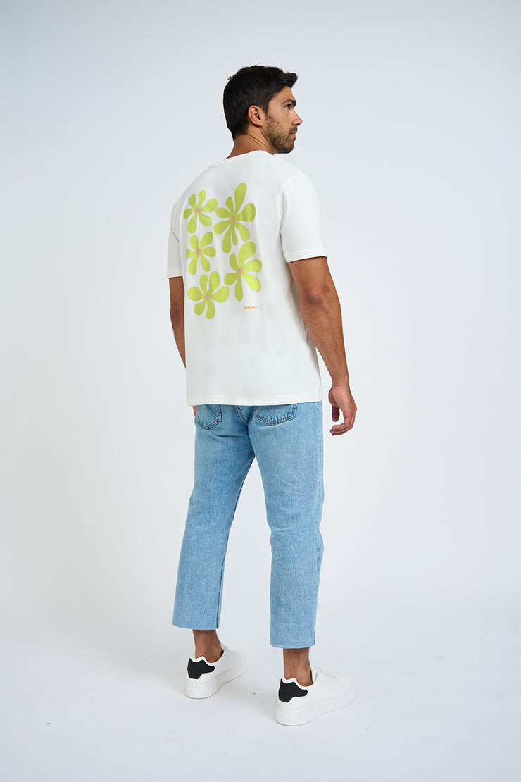 Sun Flower Tee - Ivory Lime