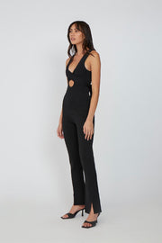 Knit Split Front Pant | Final Sale - Black