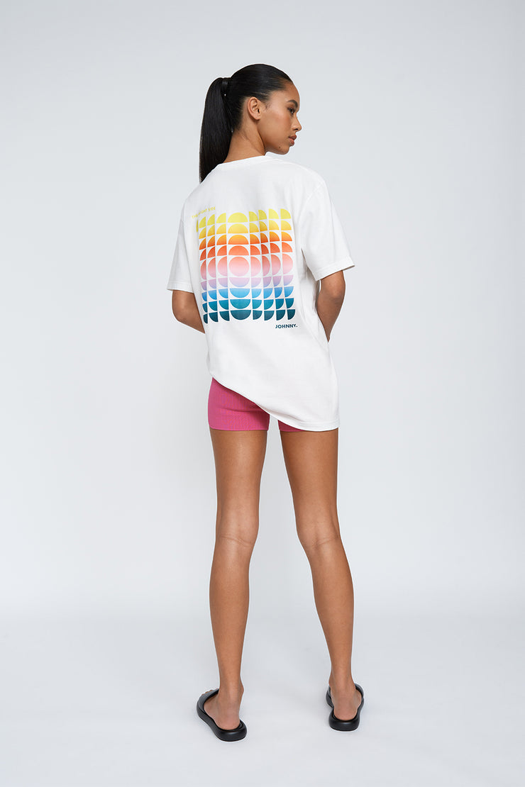 Rainbow Check Tee | Final Sale - Ivory