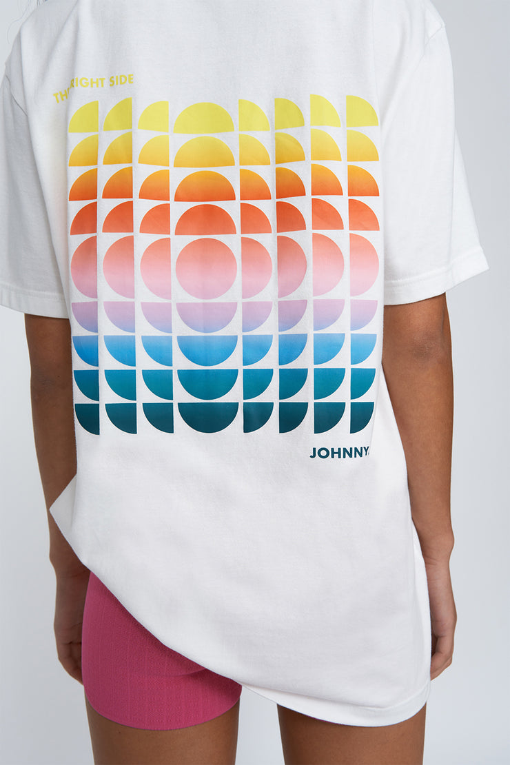 Rainbow Check Tee | Final Sale - Ivory